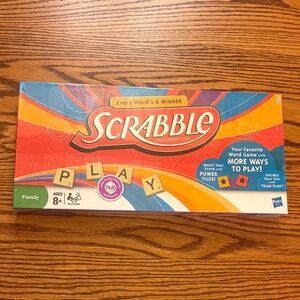 NWT Scrabble Board Game by Hasbro from 2012 with Team Play & Power Tiles
